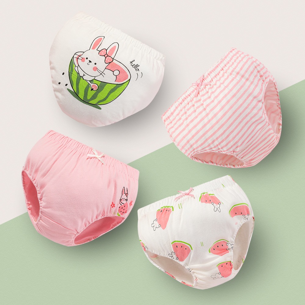 CK6 Celana dalam anak dan bayi perempuan / celana dalam segitiga katun motif kelinci semangka