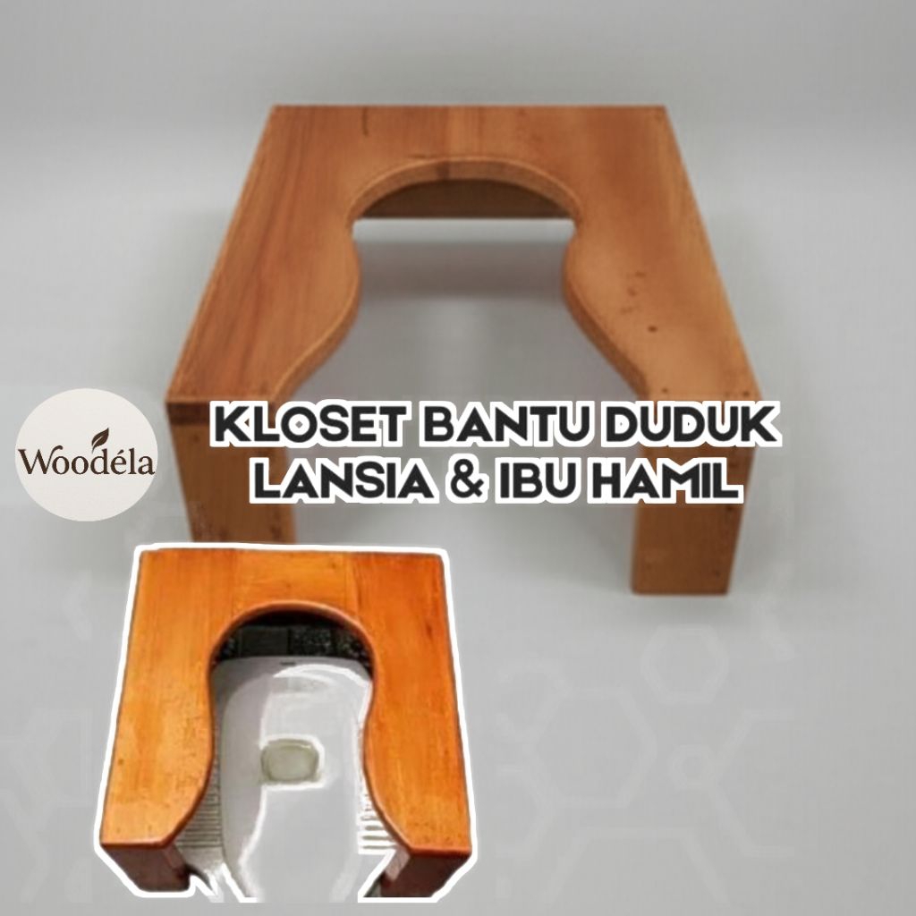 CLOSET DUDUK KAYU PORTABLE CLOSET DUDUK KAYU LANSIA DAN IBU HAMIL