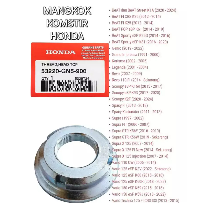 Mangkok Komstir Grand Supra Beat F1 Vario Scoopy 53220-GN5-900