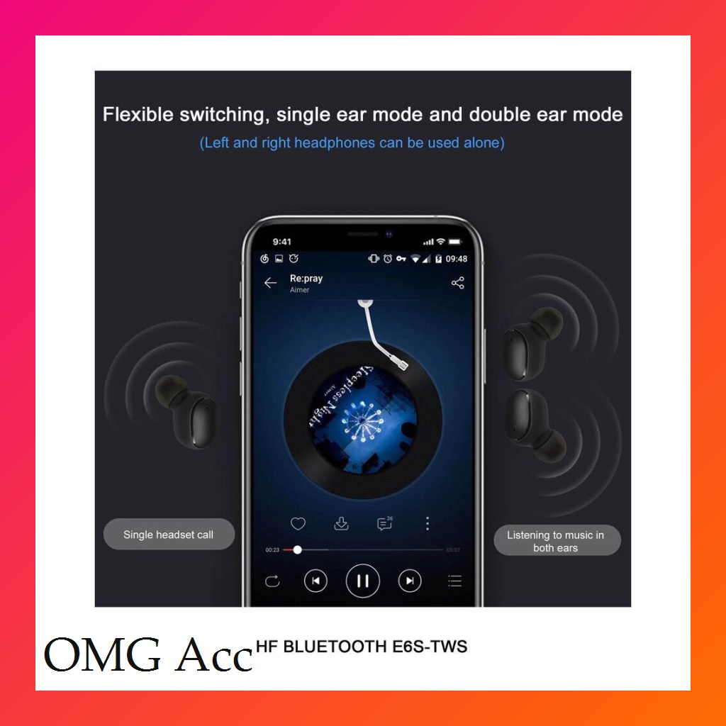 Wireless Sport E6s TWS Bluetooth headset earphones handfree