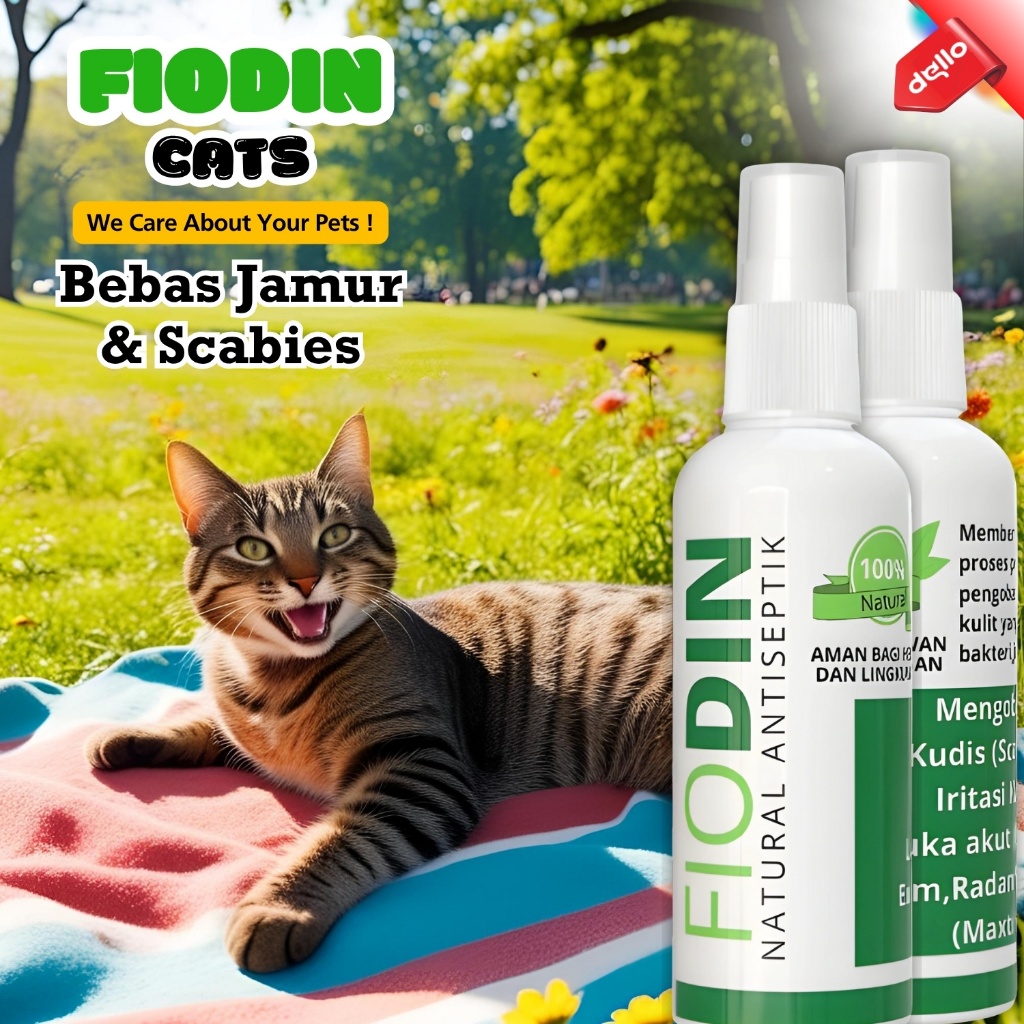 Obat Jamur Scabies Kucing Flodin Aman untuk Kulit Sensitif DELLO