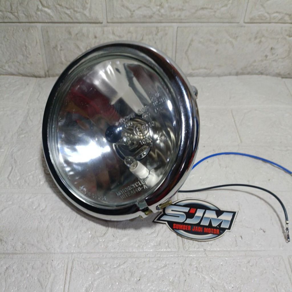 H4-Reflektor Lampu Depan Honda Cb100 Cb 100 Cb125 Cb 125 Gl100 Gl 100  KROM TOP QUALITY
