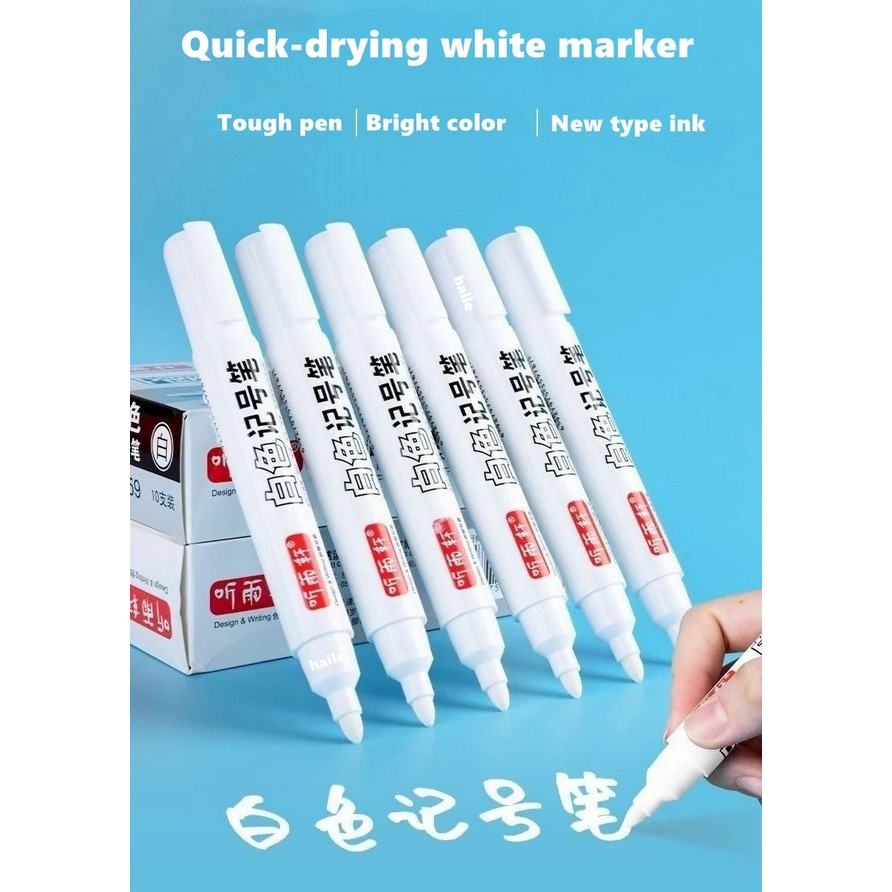 

YGRETTE - 1PCS Premium OIL BASE SPIDOL PERMANEN PUTIH / Spidol Putih Permanen Tahan Air