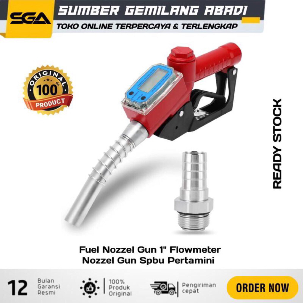 Fuel Nozzel Gun 1” With Digital Flowmeter Nozzel Gun spbu Pertamini