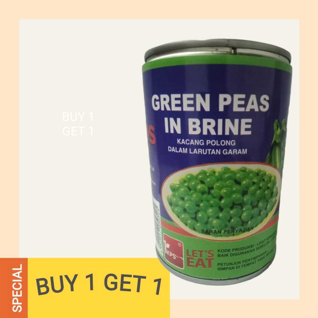 

IKPS GREEN PEAS IN BRINE 397 GR | KACANG POLONG KALENG INSTAN/BUY 1 GET 1/BELI 1 DAPAT 1