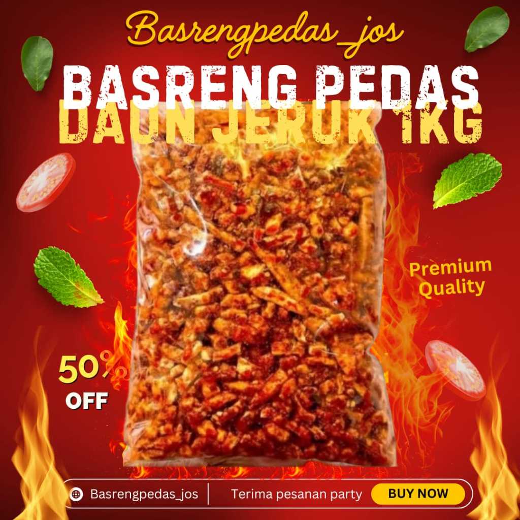 

Basreng Stik Pedas Daun Jeruk 1kg / Basreng Pedas Daun Jeruk 1kg