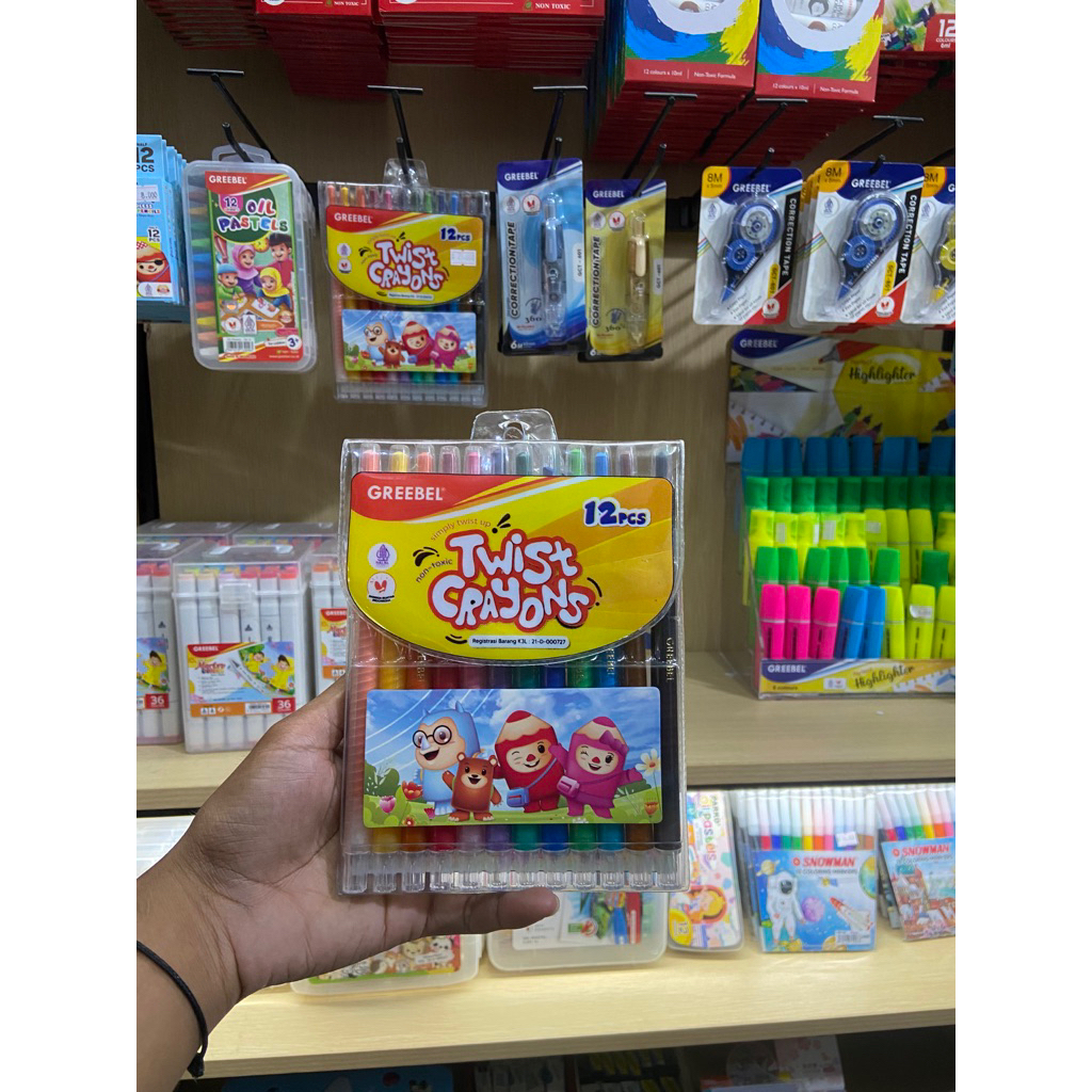 

Twist Crayons Krayon Putar Isi 12 Warna Cerah