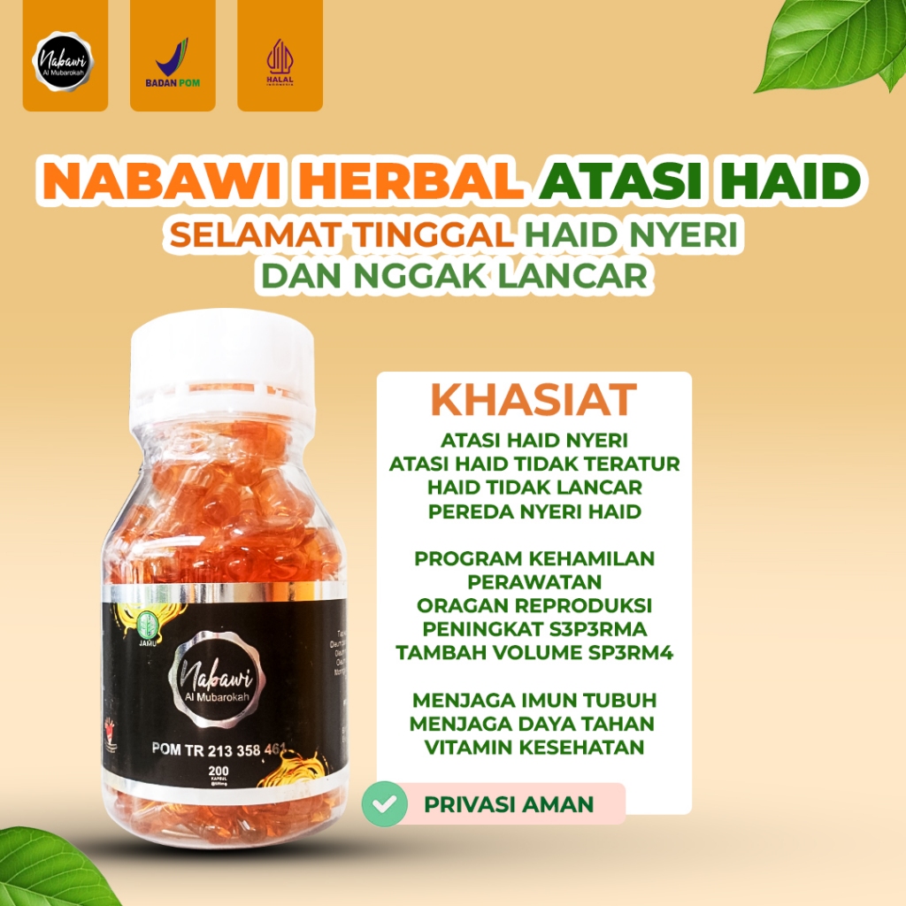 NABAWI AL MUBAROKAH - Pelancar haid - telat menstruansi - hed lancar - hed nyeri - menstruasi tidak 