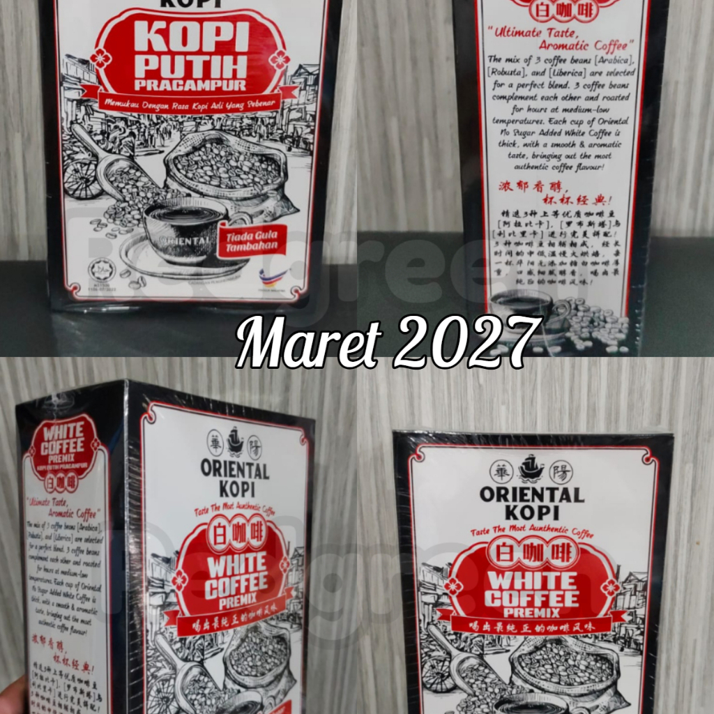 

oriental kopi tanpa gula tambahan white coffee no sugar added 10s bubuk kopi 38grx10pcs