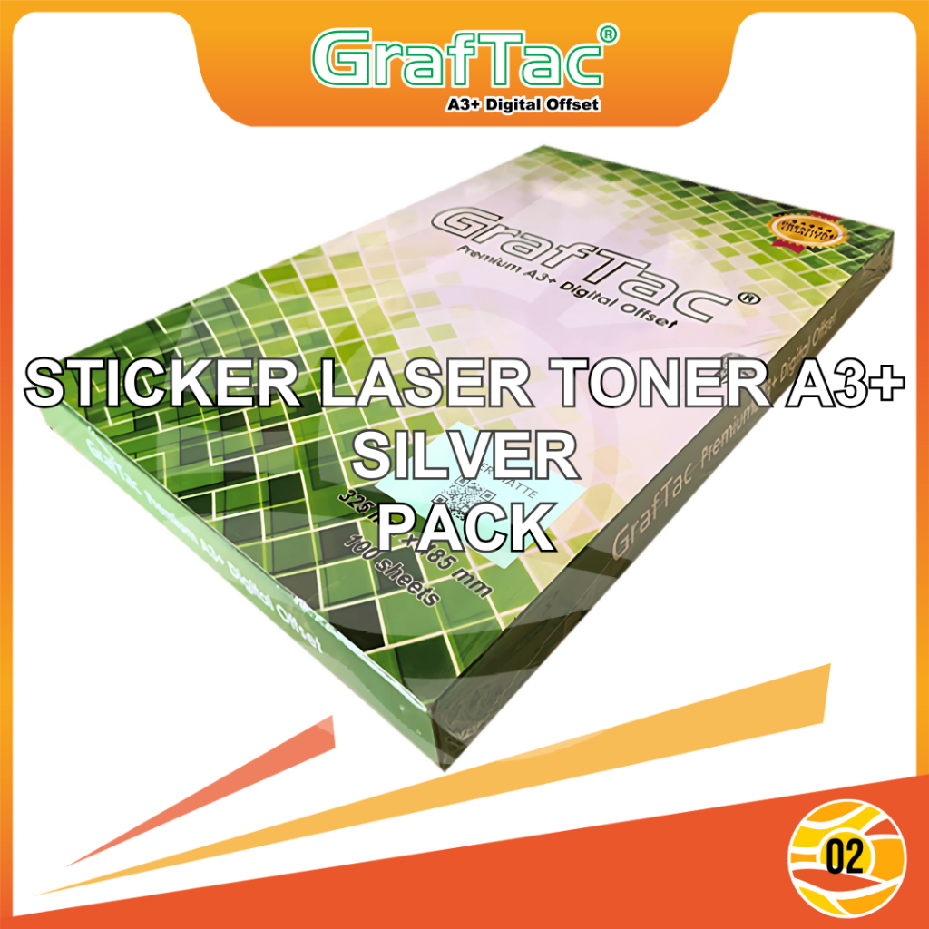 

Graftac Sticker Vinyl Silver Gold Digital Print Laser Toner A3+ Stiker Anti Air Tidak Mudah Sobek Instant/Sameday