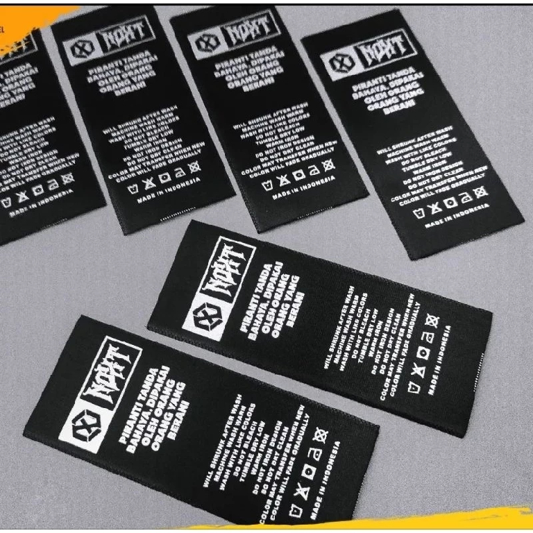 

label satin hitam premium tebal lebar 4cm minimal 500pcs