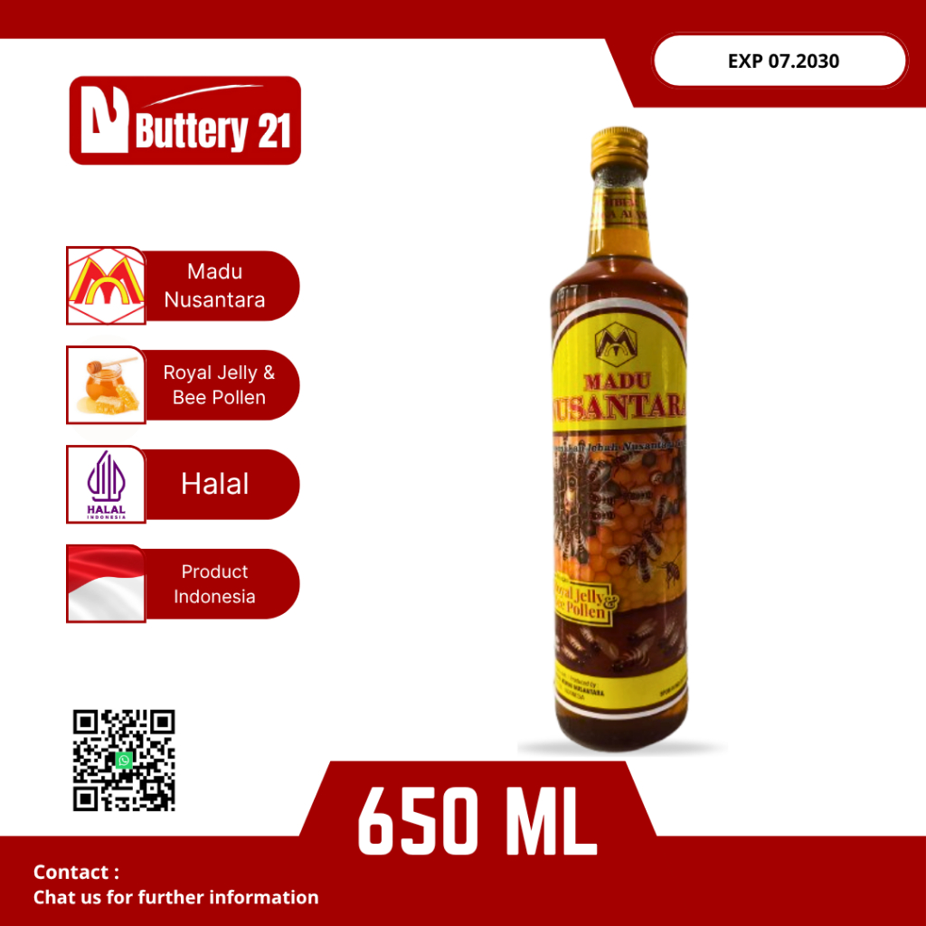

MADU NUSANTARA ROYAL JELLY & BEE POLLEN 650 ML/SEMBER TENAGA ALAMI/MADU ALAMI