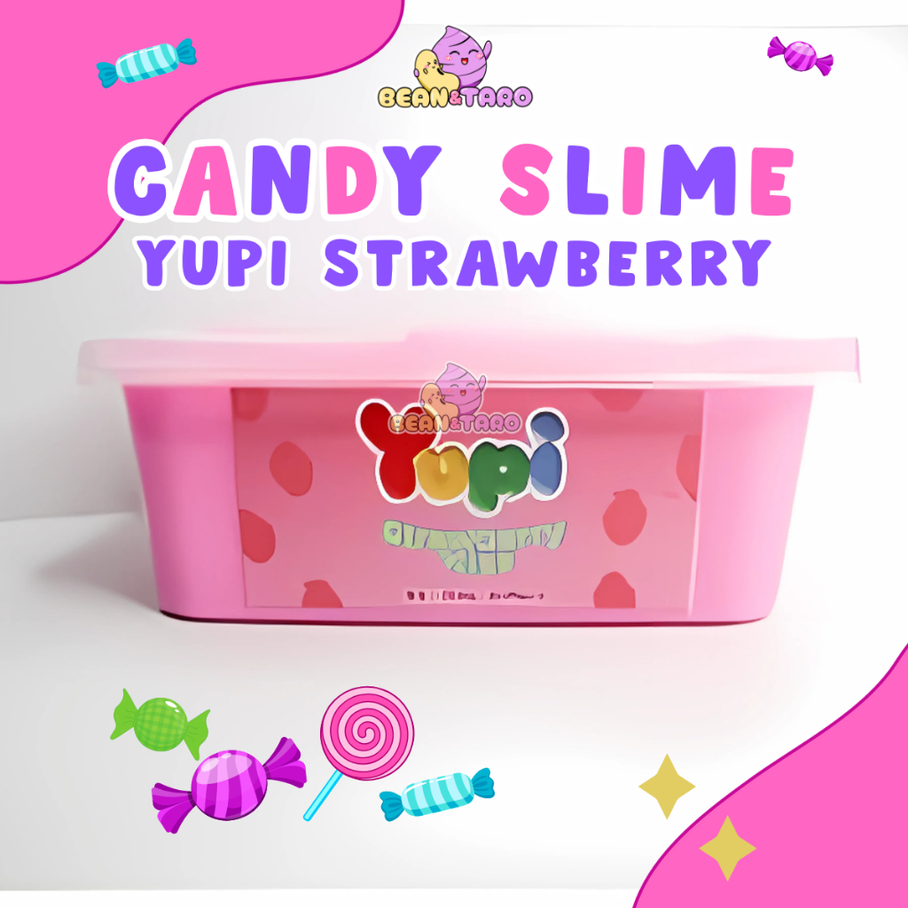 CANDY SLIME YUPI STRAWBERRY BY SLIME BINTARO || TOFU SLIME || SLIME TERMURAH | || SLIME BERKUALITAS
