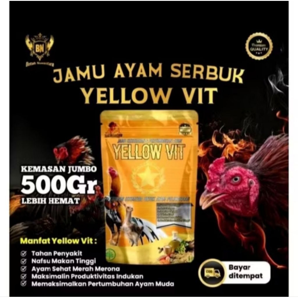 YELLOW VIT 500Gram JAMU NAFSU MAKAN AYAM JAMU KESEHATAN AYAM JAMU ANAK AYAM DOPING AYAM JAMU AYAM AD