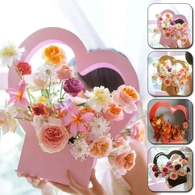 

heart box flower bag kotak bunga flower box bentuk love papper bag bunga tenteng gift bentuk hati handy bag florist