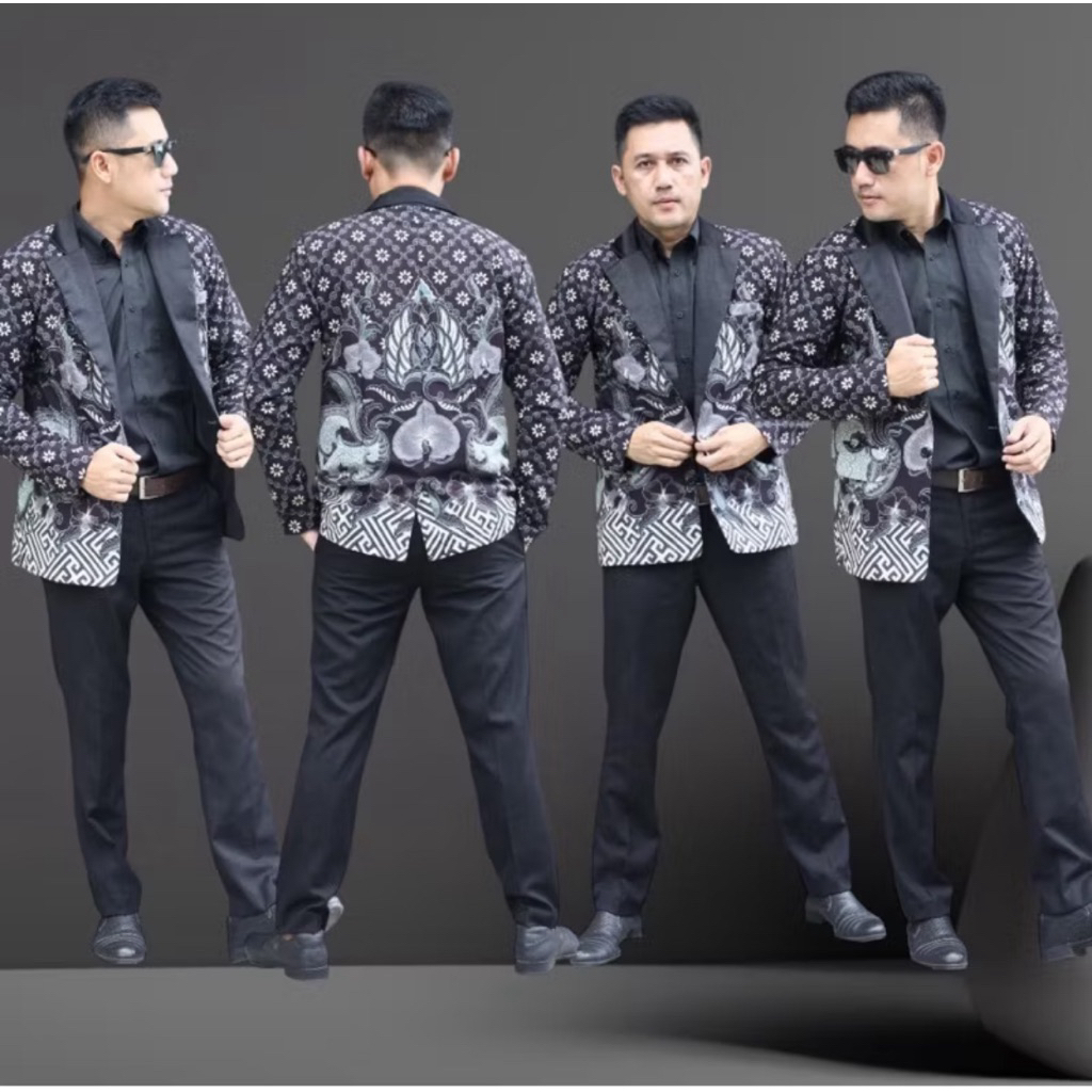 Jas Batik Pria Lengan Panjang Bahan Katun Halus Lapis Furing Full Badan