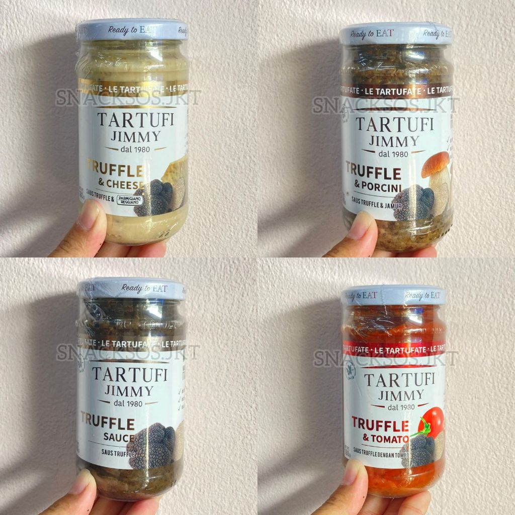

TARTUFI JIMMY DAL 1980 TRUFFLE PATE MUSHROOM SAUCE / TRUFFLE TOMATO / TRUFFLE PORCINI / TRUFFLE CHEESE