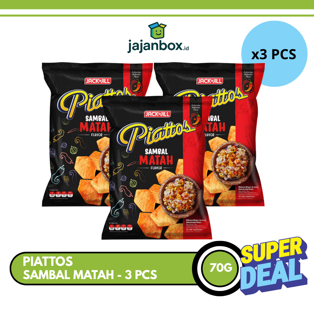 

Piattos Sambal Matah Snack Keripik Kentang 68 gr - 3 Pcs
