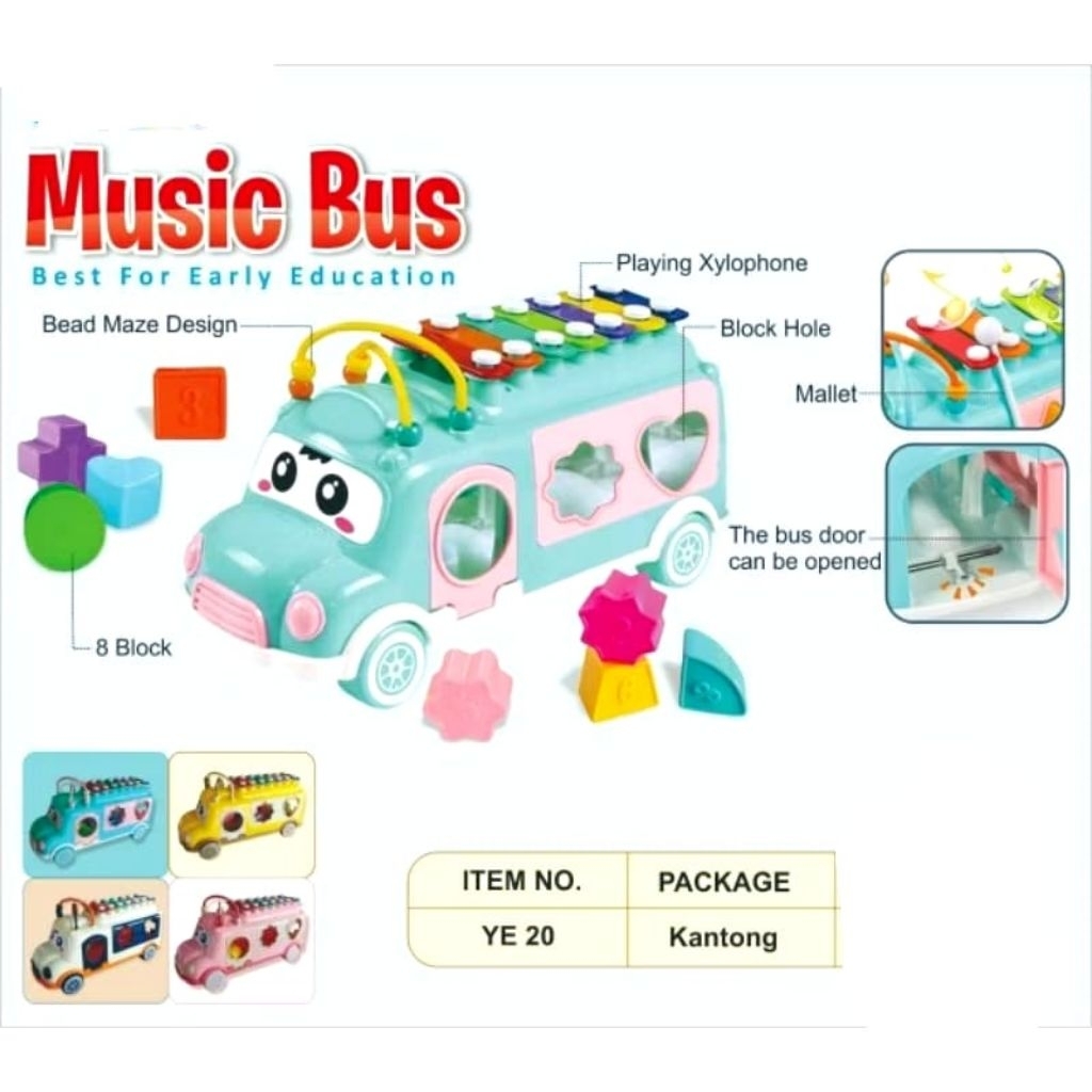 GOGO TOYS - MAINAN BUS GAMBANG / BUS BLOCK/ BUS TRADISIONAL KTG (YE 20)