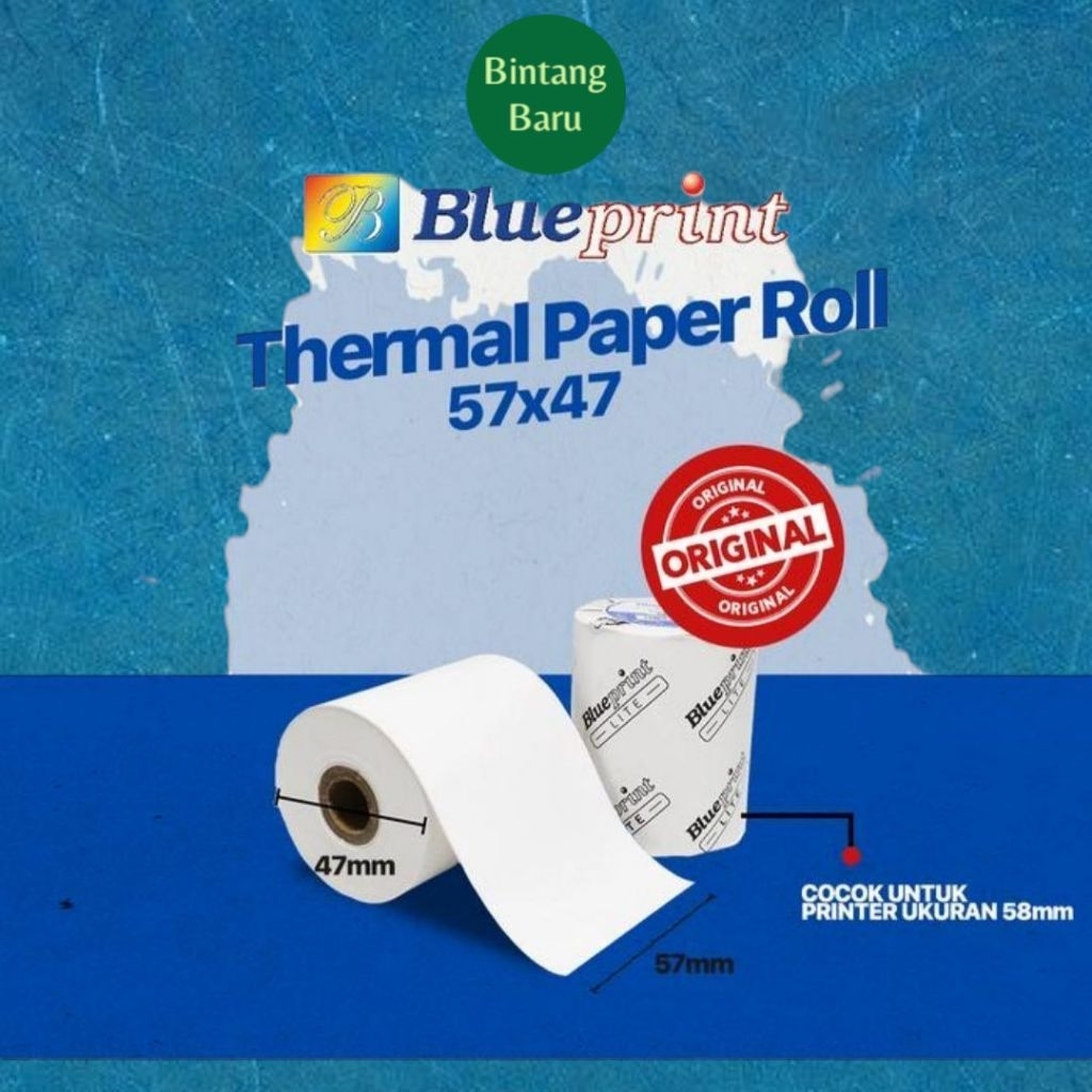 

Kertas kasir struk 57x47 Thermal EDC PPOB Blueprint Lite 58x47 58mm