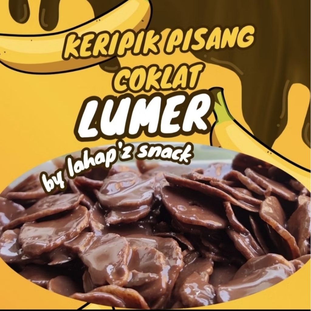 

lahap'z Snack keripik pisang coklat lumer banana chips aneka rasa kemasan bok 500 Mili berat 170gram