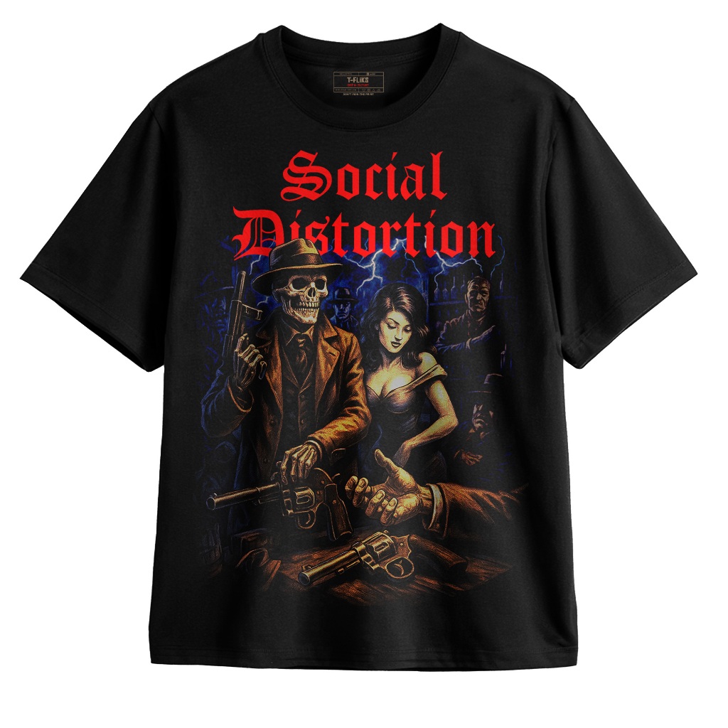 Original SOCIAL DISTORTION KAOS BAND TSHIRT OVERSIZE UNISEX HITAM - TFLIKS Unisex Tee