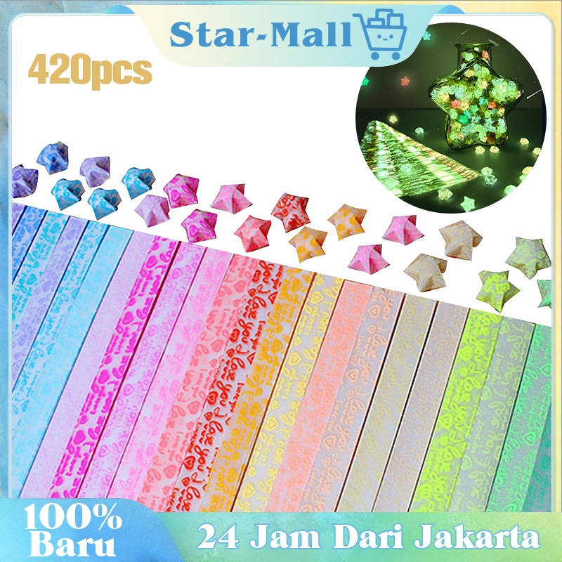 

Isi 420 Kertas Bintang Glow In The Dark Diy Kertas Origami Bintang Tangan