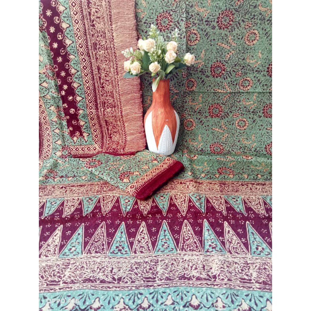 KAIN BATIK VISCOSE SEMI SUTRA SARIMBIT COUPLE CAP SEMI TULIS JUPRI SEMBAGI BATIK FARIZA CIREBON