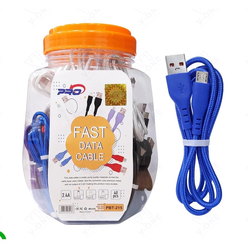 KABEL DATA TOPLES MICRO USB KABEL DATA FAST CHARGING PBT-215 1 TOPLES ISI 40PCS