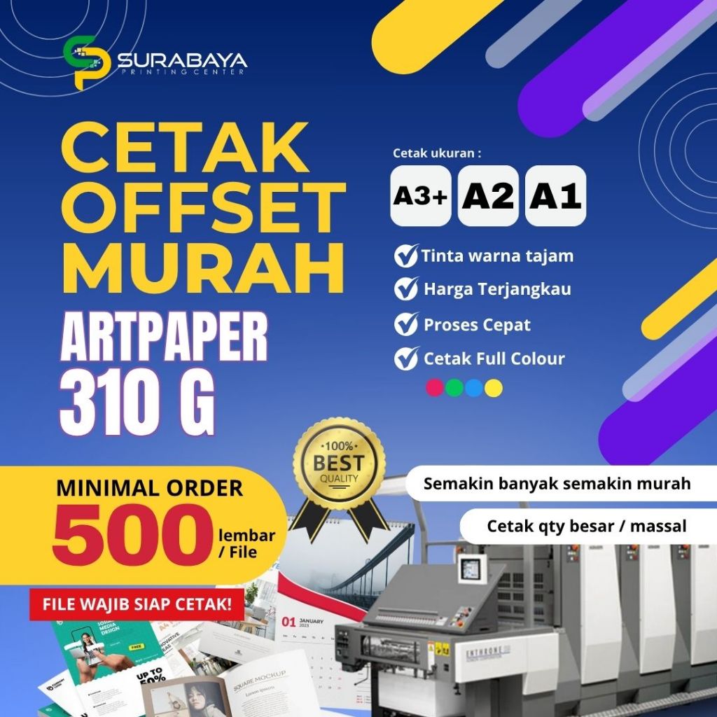 

CETAK OFFSET - ARTPAPER 310G - CETAK BROSUR CETAK MAJALAH CETAK ARTPAPER CETAK OFFSET KALENDER PACKAGING GROSIR FULL COLOUR