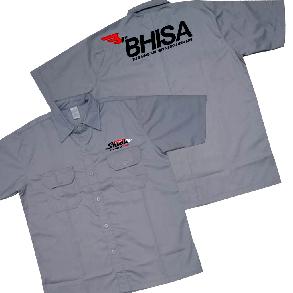 Workshirt BHISA BHINNEKA SANGKURIANG Kemeja Unisex LOKOMOTIVE Lengan Pendek