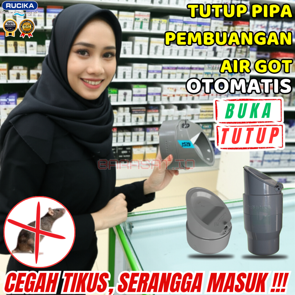 Tutup Pipa 2–6 Inch Backflow – Otomatis & Kuat  Rucika Backflow Valve 4 Inch – Anti Tikus, Anti Bau
