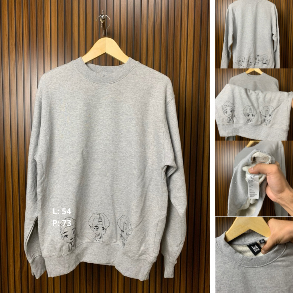 Crewneck/Sweater BTS Official | Sweatshirt Motif Kartun Idol Korea (BTS Official)