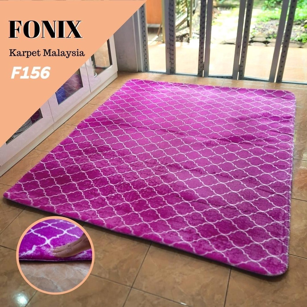 FONIX Karpet Malaysia ukuran 160x190 cm Motif Minimalis - MAGENTA - F156