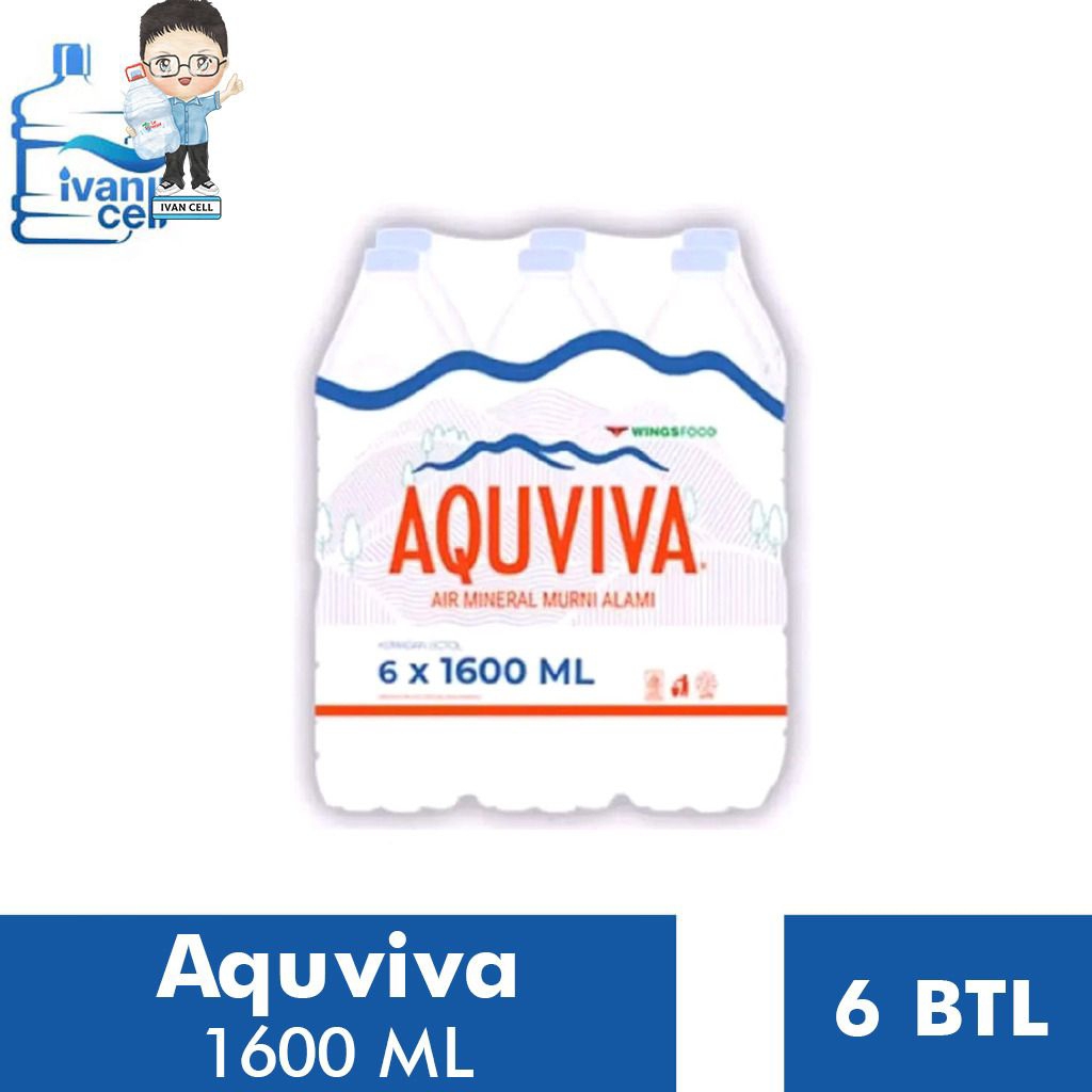 

⚡INSTANT⚡(1 DUS)Aquviva Mineral Water 1600 ML / 1,6 L isi (6 BOTOL) - ORIGINAL 100%