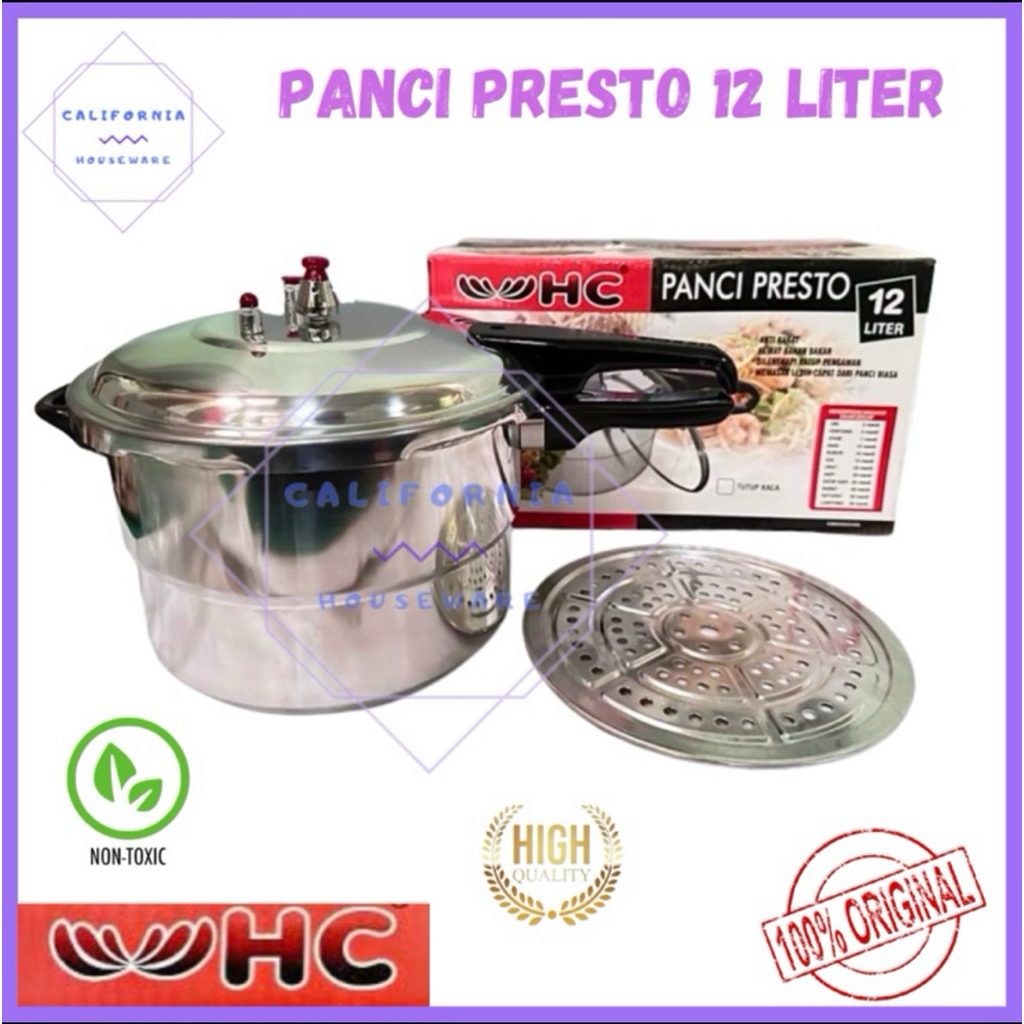 Panci Presto HC 8 Liter/Panci Presto 12 Liter HC/Presto Aluminium HC/Pan Presto Aluminum