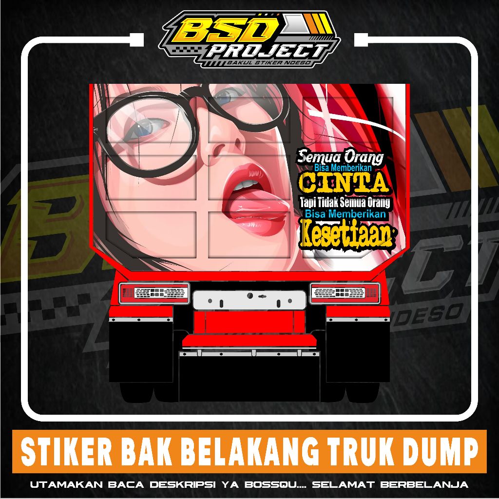 STIKER BAK BELAKANG TRUK DAM STIKER PRINTING OMBENG BELAKANG TRUK BISA CUSTOM