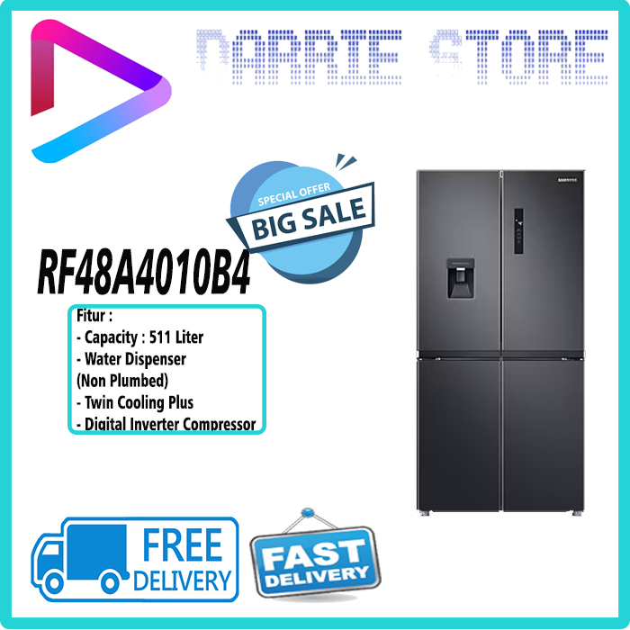 Samsung RF48A4010B4/SE Kulkas Multi Door 4 Pintu / Kulkas 4 Pintu Samsung RF48A4010 RF48 RF48A40 RF4