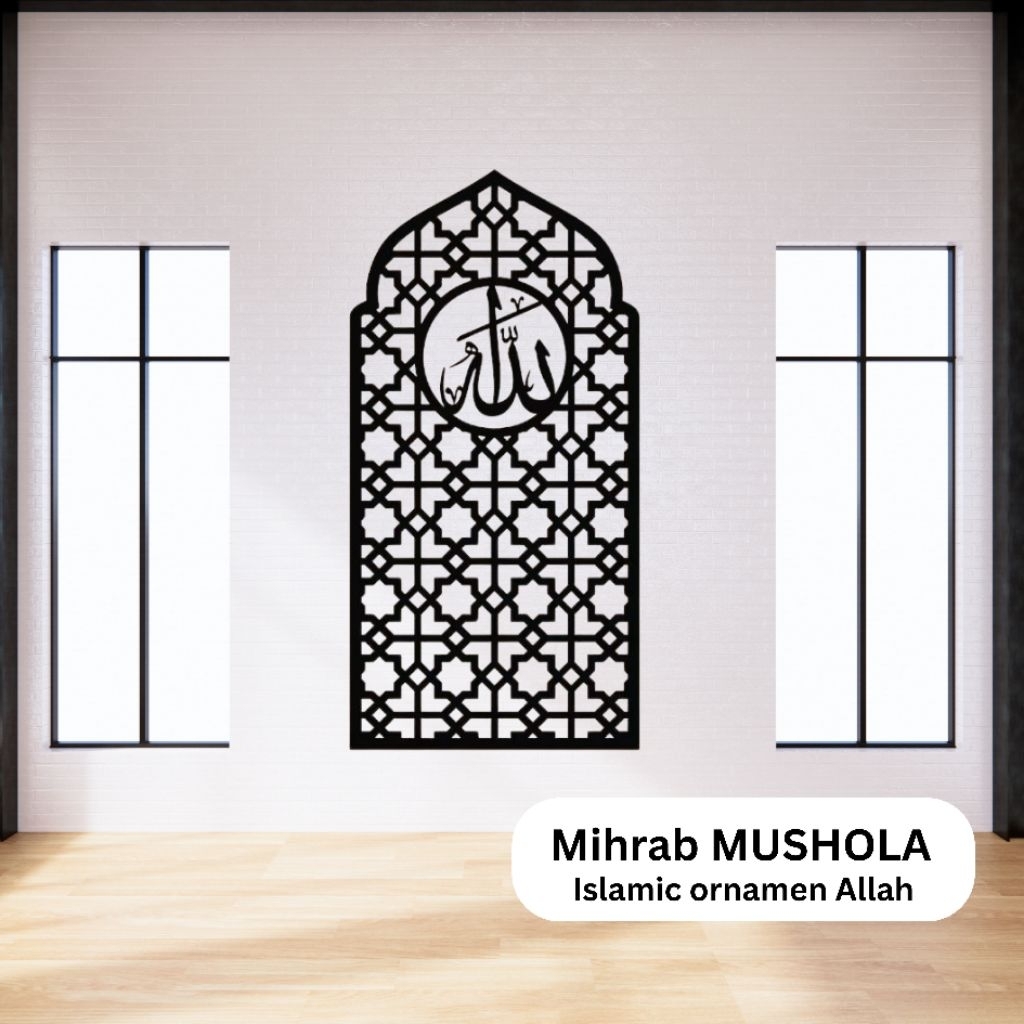 Mihrab Musholla Rumah Islamic Ornamen Allah 01