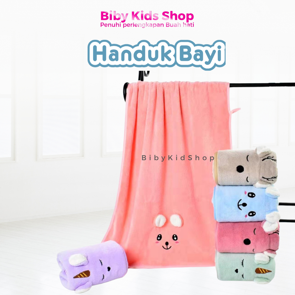 Handuk Bayi Microfiber Karakter 100x50cm Lembut Anak Perlengkapan Mandi Baby Newborn Lap Mandi Souve