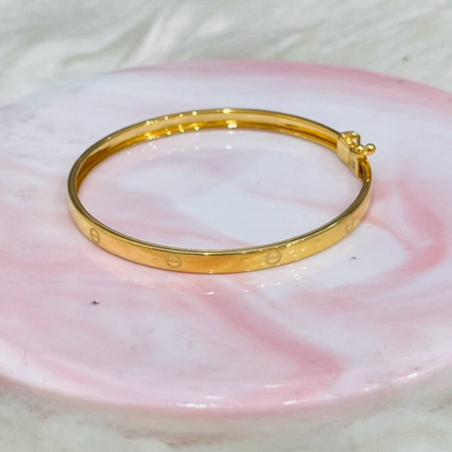 gelang anak bangle motif simple elegant best seller emas asli kadar 875 & 700