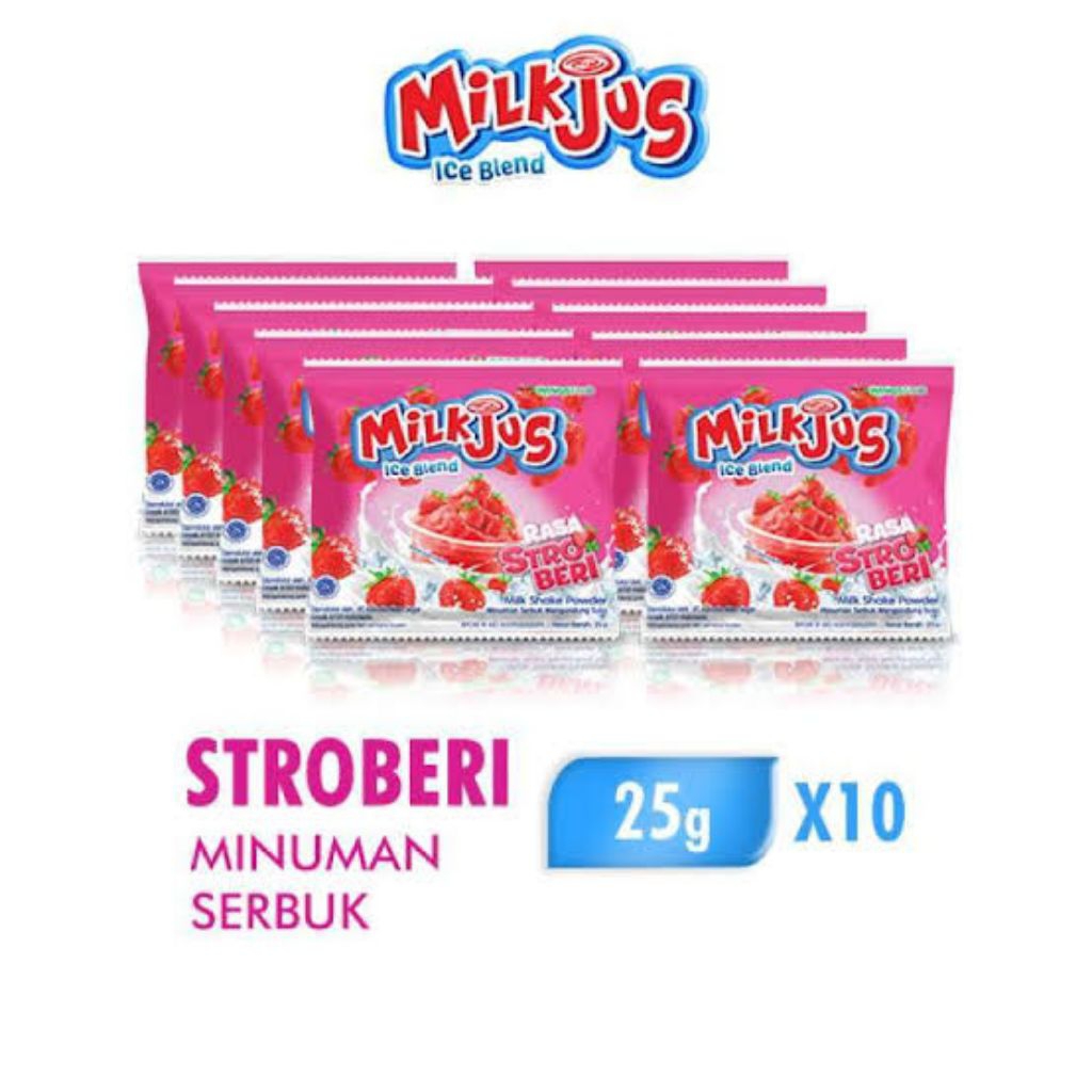 

Milkjus strobery 1 Renceng 10 saset