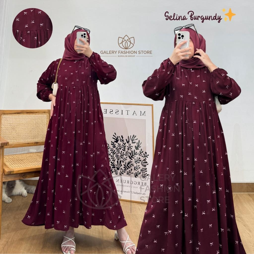 Midi Dress Rayon Premium Jumbo Busui Zipper Kalmia By Kamalin