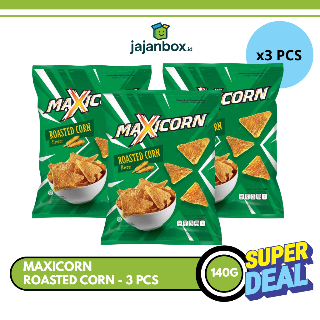 

Maxicorn Roasted Corn Keripik Tortila 140gr - 3 PCS