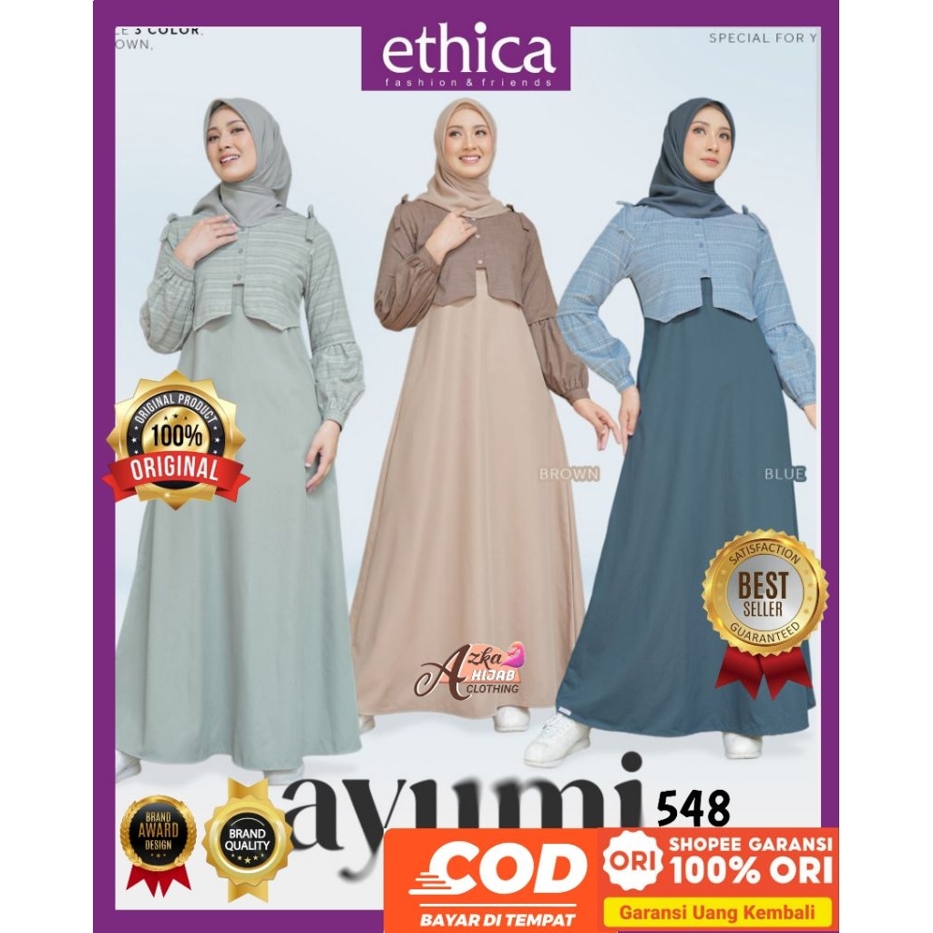 ETHICA Dress Muslim Ayumi 548 Ethica Original Baju Gamis Terbaru 2025 - Baju Gamis Premium - Baju Ga