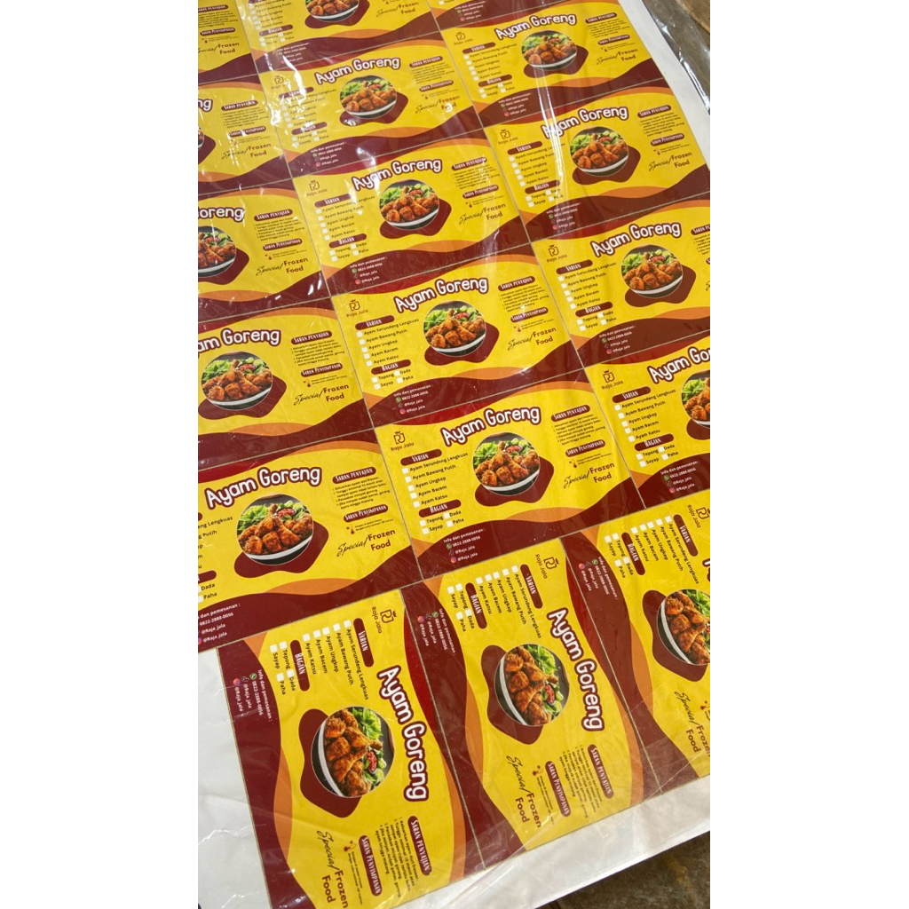 

Cetak sticker label usaha makanan kotak custom
