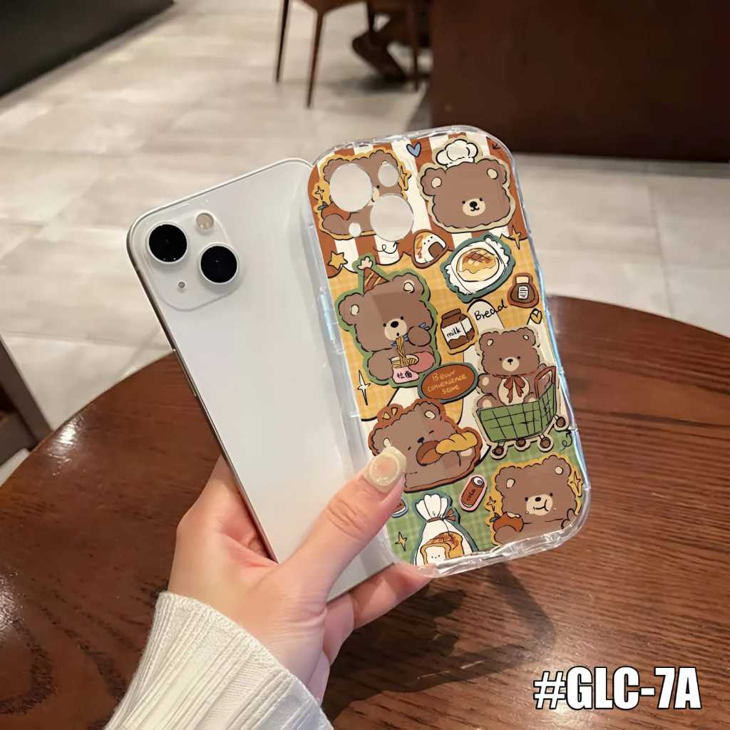 Softcase Silikon Melting Wavy Clear Bening Gambar Animal Bear Rabbit Kartun cute For Redmi Note 10 4