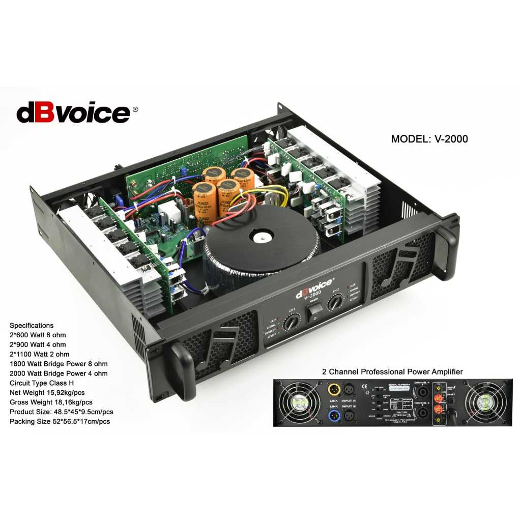 V-2000 POWER AMPLIFIER CLASS H DBVOICE ORIGINAL / POWER AMPLIFIER CLASS H