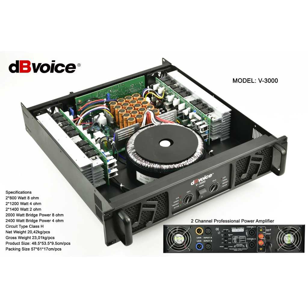 V-3000 POWER AMPLIFIER CLASS H DBVOICE ORIGINAL / POWER AMPLIFIER CLASS H