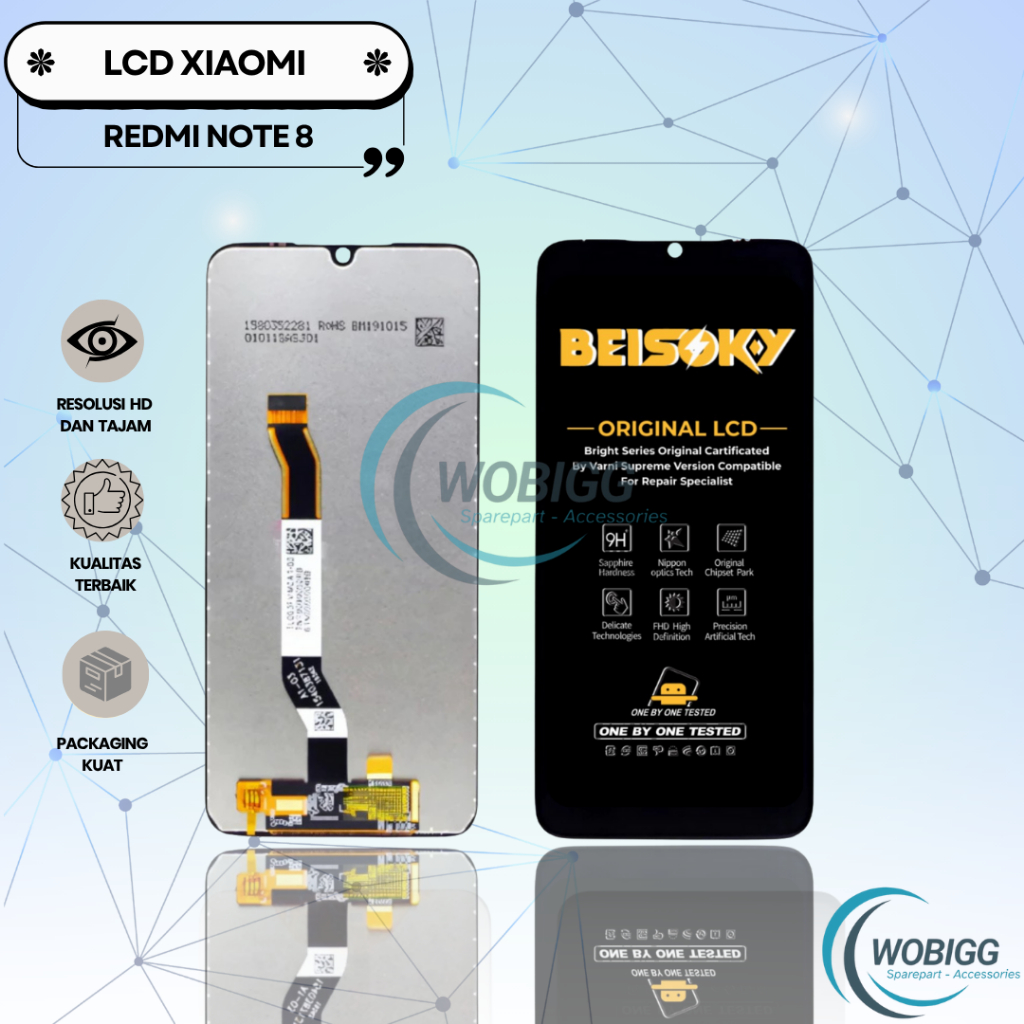 LCD TOUCHSCREEN XIAOMI REDMI NOTE 8 COMPLETE FULLSET ORIGINAL NEW SPAREPART HP